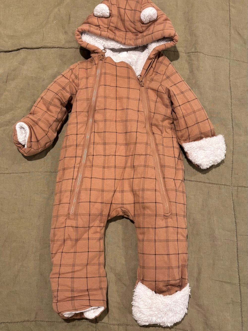 GAP Plaid Sherpa-Lined Hooded Bunting